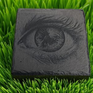Handcrafted Detailed Eye Slate Coaster - Realism Art Vision Decor