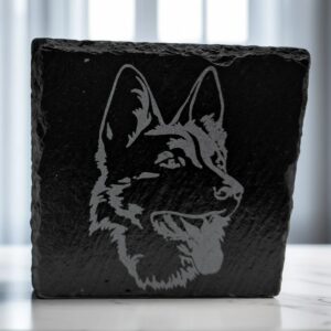Handcrafted German Shepherd Slate Coaster