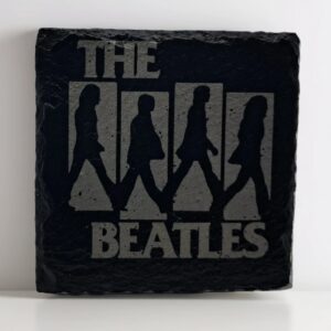 Iconic Handcrafted Abbey Road Slate Coaster | The Beatles Crossing Silhouette Art