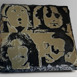 Classic Handcrafted Beatles Logo Slate Coaster | Fab Four Home Decor Gift