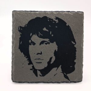 Handcrafted Engraved Slate Coaster - Jim Morrison Portrait - The Doors Rock Music Gift