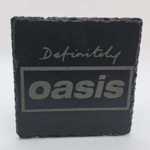 Handcrafted Engraved Slate Coaster - Oasis Definitely Maybe Album Art - Britpop Fan Gift