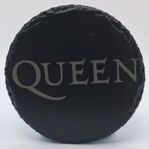 Handcrafted Engraved Slate Coaster - Queen Classic Logo - Rock Music Fan Gift