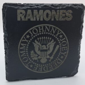 Handcrafted Engraved Slate Coaster - Ramones Presidential Seal Logo - Punk Rock Gift