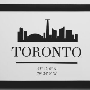 Toronto Skyline Coordinates Print (A4) - Framed Minimalist City Art