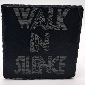 Handcrafted Engraved Slate Coaster - Joy Division "Walk In Silence" Lyric - Post-Punk Music Gift