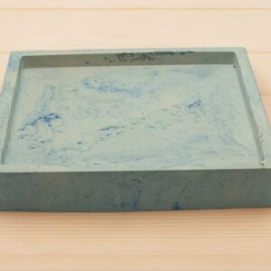 Handmade Square Blue Marbled Eco Resin Trinket Tray - Entryway/Desk Organizer