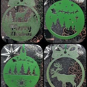 Wooden Christmas Baubles Set 3