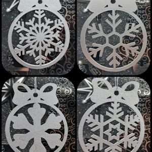 Wooden Christmas Baubles Set 6