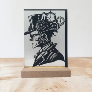Steampunk Gentleman LED Light: Handmade A6 USB Lamp