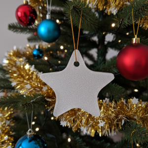 White/Silver Glitter Star Ornaments | Custom DIY Christmas Decor