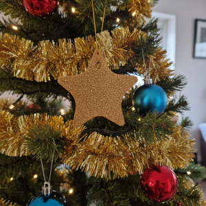Gold/Bronze Glitter Star Ornaments | Custom DIY Christmas Decor