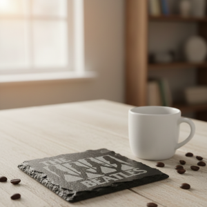 Handcrafted The Beatles Drop-T Logo Slate Coaster