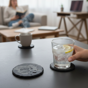 Handcrafted Yorkshire "God's Own Country" Engraved Single Slate Coaster