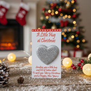 A Little Hug at Christmas Handcrafted Token Card