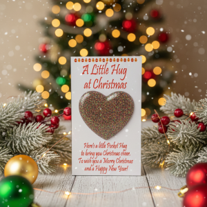 A Little Hug at Christmas Handcrafted Token Card