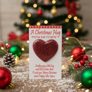 A Little Hug at Christmas Handcrafted Token Card