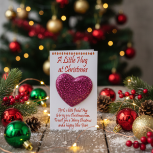 A Little Hug at Christmas Handcrafted Token Card