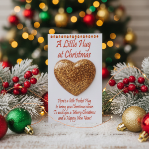 A Little Hug at Christmas Handcrafted Token Card