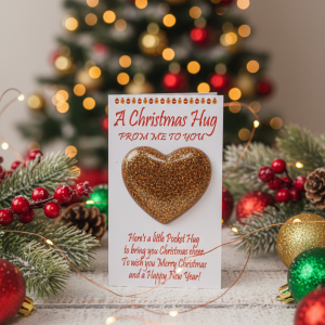 A Little Hug at Christmas Handcrafted Token Card