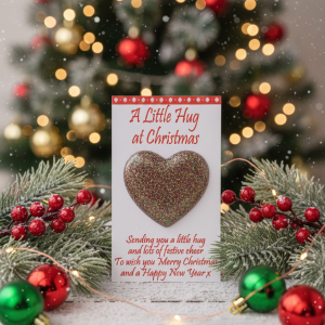 A Little Hug at Christmas Handcrafted Token Card