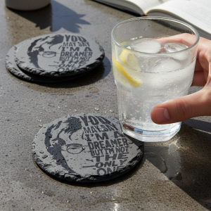 John Lennon "Imagine" Handcrafted Slate Coaster