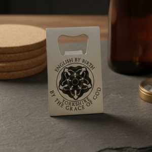 "English by Birth, Yorkshire by the Grace of God" Stainless Steel Wallet Bottle Opener