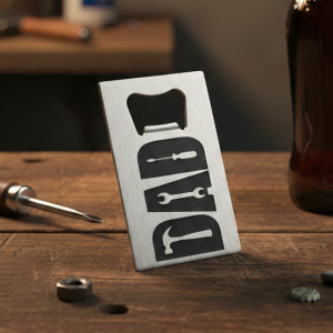 Personalised "Dad" Tools Stainless Steel Wallet Bottle Opener