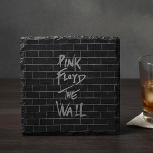 Pink Floyd "The Wall" Engraved Slate Coaster,Handcrafted Slate Coaster for Rock Music Fans