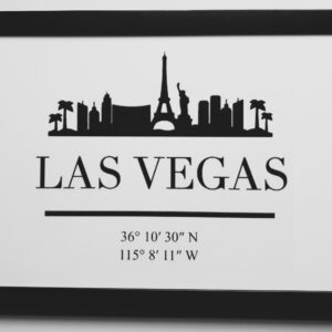Las Vegas Strip Skyline Print | Black Framed A4 Nevada Entertainment Decor