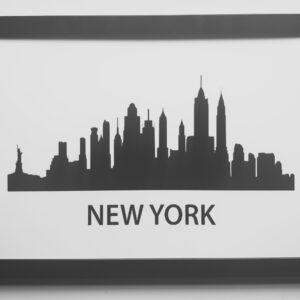 New York City (NYC) Skyline A4 Framed Print - Minimalist Empire State Art