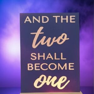 "The Two Shall Become One" LED Light: Handmade A6 USB Wedding Gift