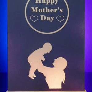 Handmade A6 Acrylic "Happy Mother's Day" Mother & Baby LED Plaque - USB Gift