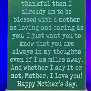 Handmade A6 Acrylic "Thankful for Mother" LED Plaque - USB Mother's Day Gift