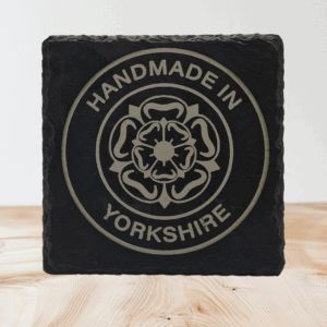 Handmade in Yorkshire Engraved Slate Coaster - Authentic British Craftsmanship