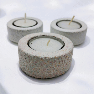 Handcrafted Speckled Eco Resin Tealight Holders (Set of 3) - Modern Terrazzo Style