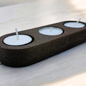 Handcrafted Triple Tealight Candle Holder | Eco Resin Minimalist Earth Tone Centrepiece
