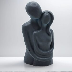 Handmade Abstract Embracing Couple Statue - Minimalist Eco Resin Love Sculpture | Modern Anniversary Gift