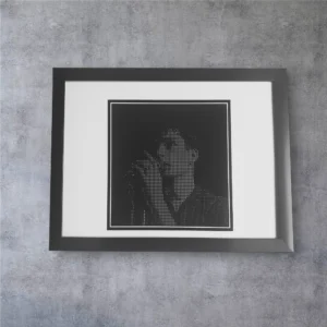 Ian Curtis Dot Matrix Print - A4 Black Framed Joy Division Music Legend Art