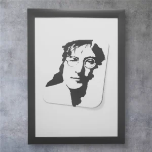 Handcrafted John Lennon Portrait Print - A4 Black Framed Music Legend Art