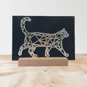 Geometric Cat Light: Handmade USB Powered LED Lamp