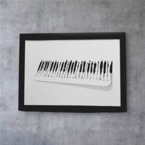Handcrafted Piano People Print - A4 Black Framed Music Silhouette Art