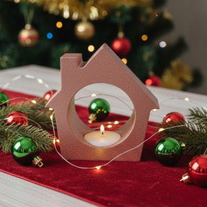 Cosy Rose Gold House Tealight Holder | Home for the Holidays