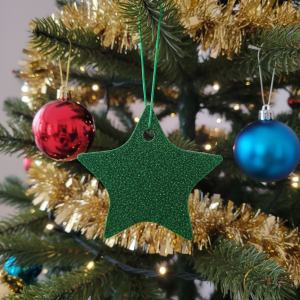 Green Glitter Star Ornaments | Custom DIY Christmas Decor