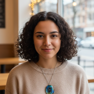 Handcrafted Oval Resin Necklace: Deep Blue, Green & Gold Swirl Abstract