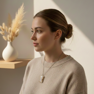 Handcrafted Rectangular Resin Necklace: Desert Sand & Rich Earth Tone Abstract