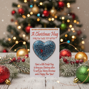 A Little Hug at Christmas Handcrafted Token Card
