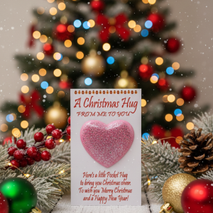 A Little Hug at Christmas Handcrafted Token Card
