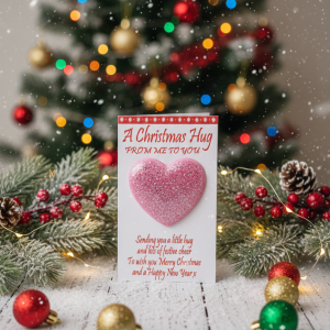 A Little Hug at Christmas Handcrafted Token Card