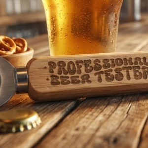 Handcrafted "Professional Beer Tester" Engraved Wooden Bottle Opener